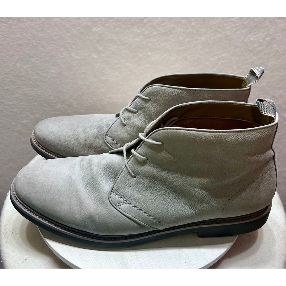 Aldo Mens Grey Leather Chukka Boots Lace Up Ankle Shoes Size 13 US 46 EUR
